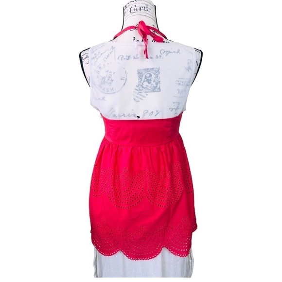 Tibi Red Eyelet Ruffle Halter Top - Picture 6 of 10